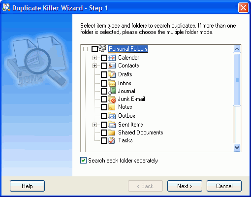 Duplicate Killer Wizard step 1