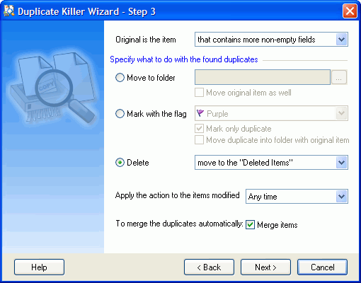 Duplicate Killer Wizard step 3