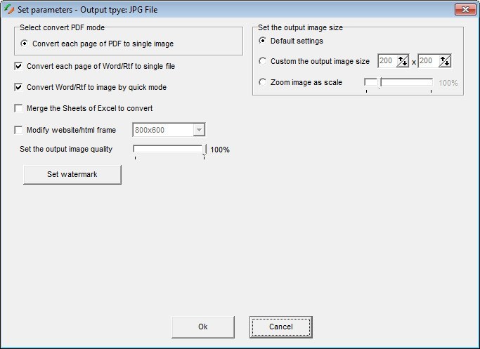 JPG Output Parameters