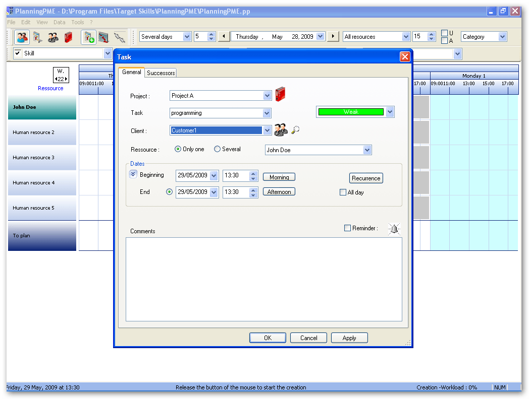 Task window