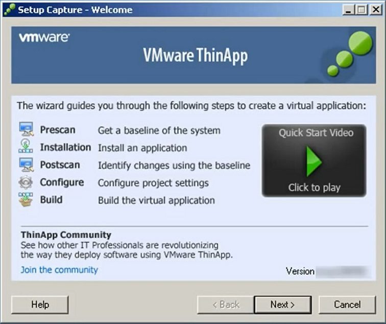 VMware ThinApp Wizard