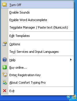 Tray Menu Window