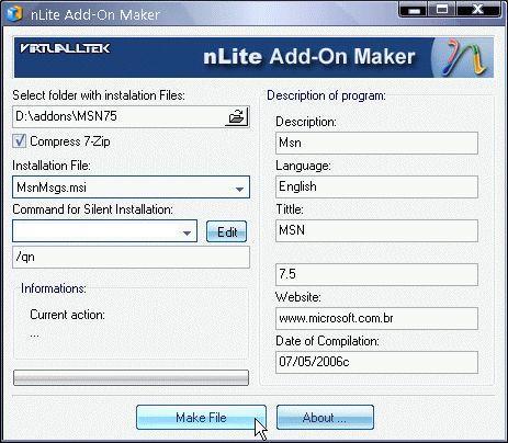 Add-on Maker interface