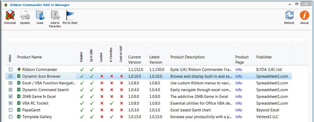 Add-on Manager Window