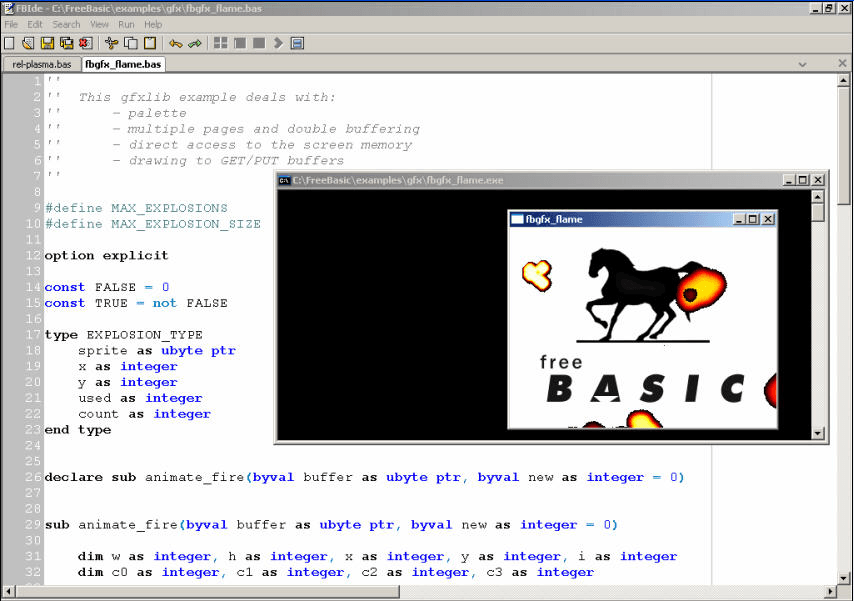 freebasic IDE window