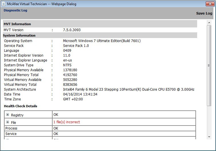 Diagnostic Log