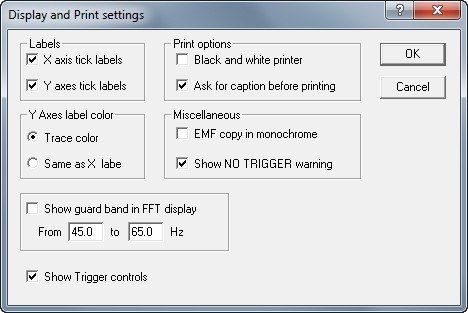 Display and Print Settings