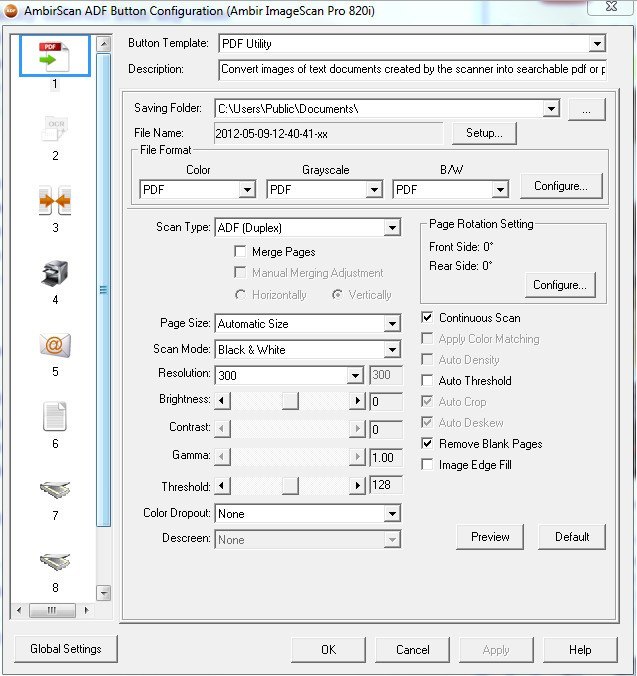 Configuration Window