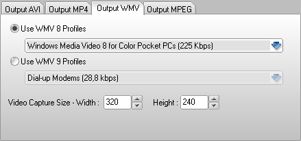 Output WMV Tab