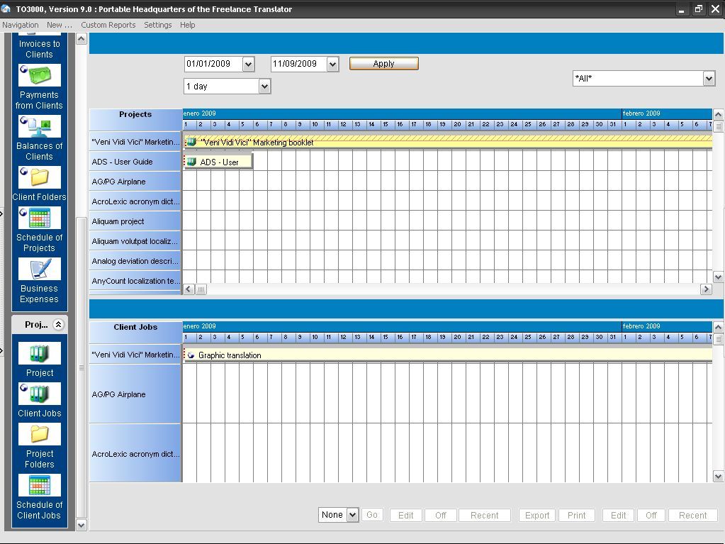 Translation Office 3000-Schedule interface