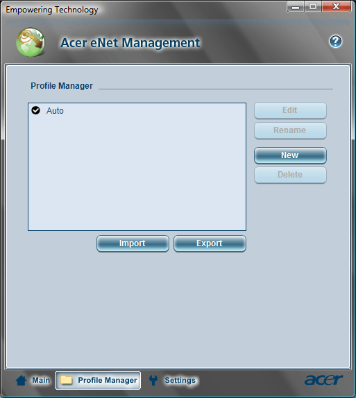 Acer eNet Profile Manager 