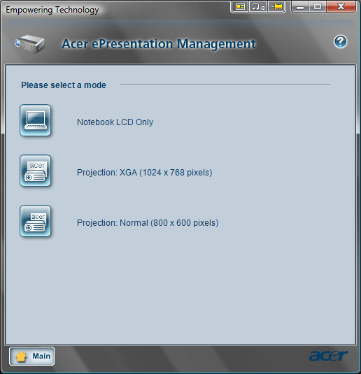 Acer ePresentation Main