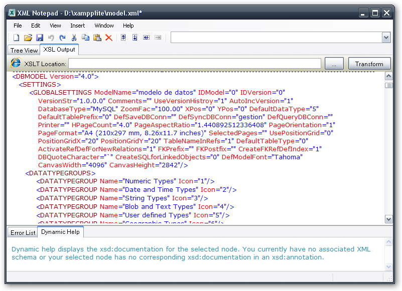 The XSLT view