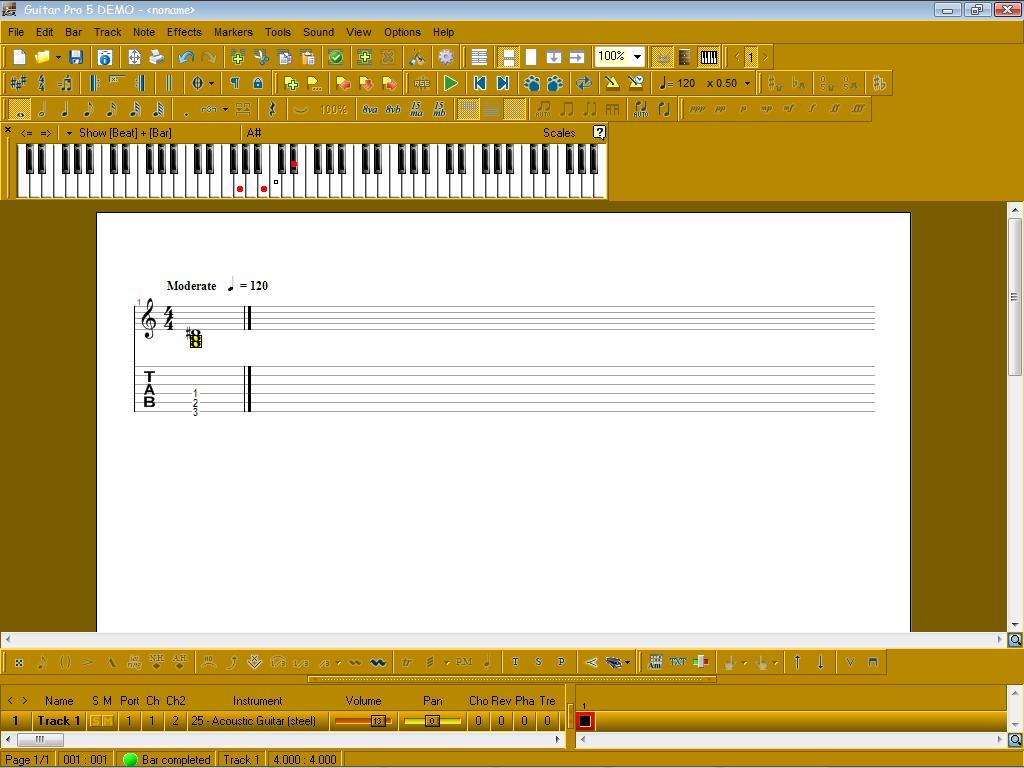 Creating music with the keyboard interface