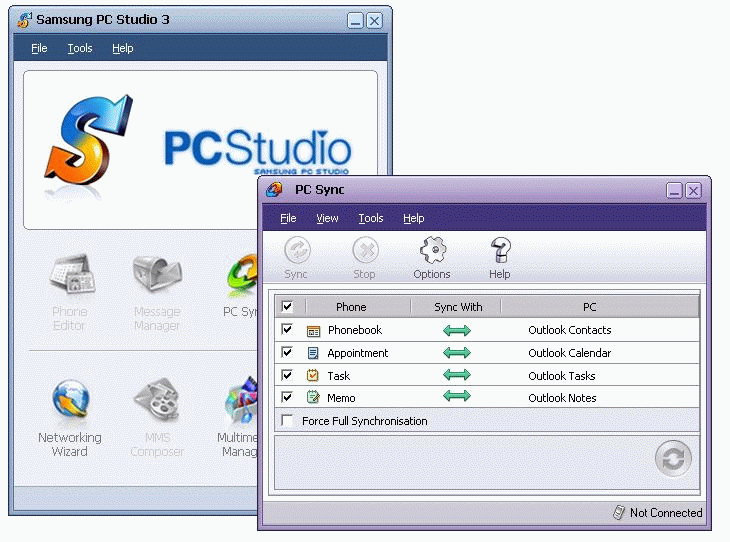 Samsung PC Studio - PC Sync