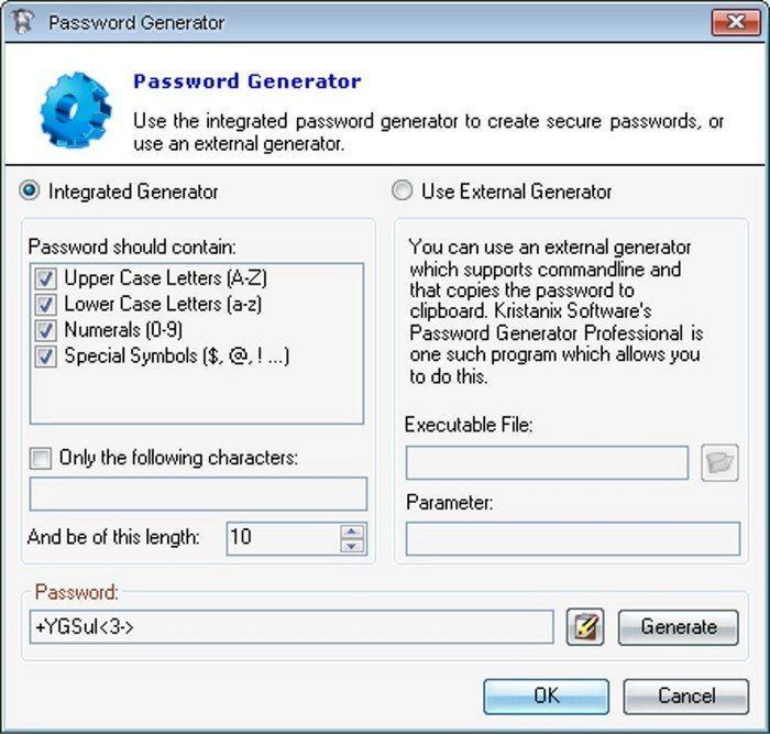 Creating a new password database