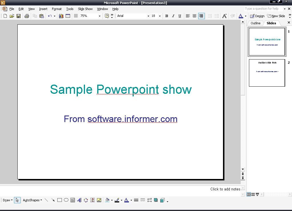 A sample powerpoint show before conversion