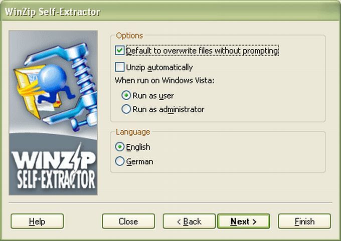 WinZip Options