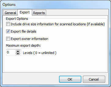 Export Options