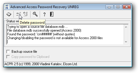 Delete Password Button