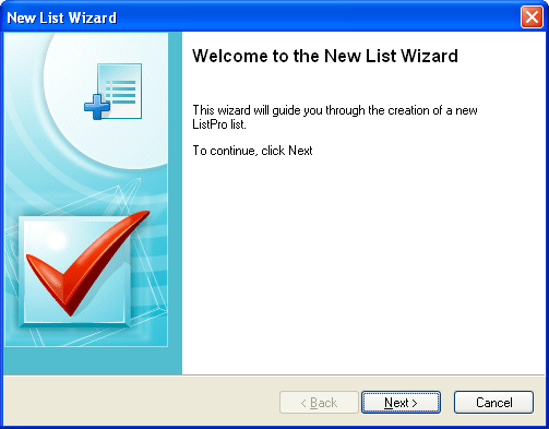 New List Wizard