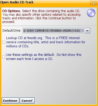 Open Audio CD track