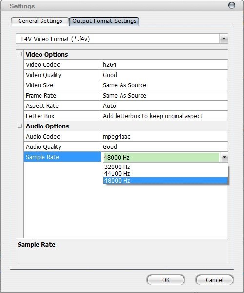 Output Format Settings