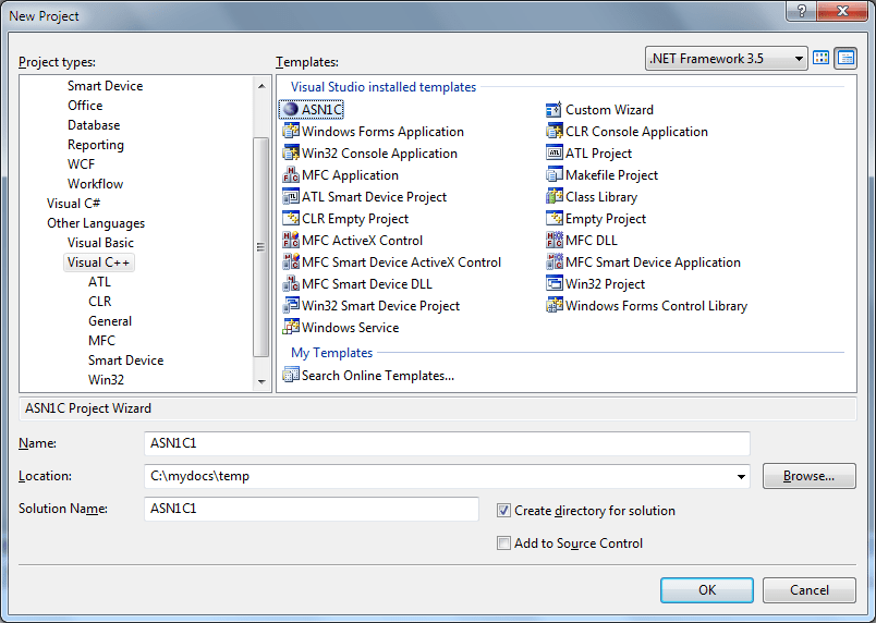 Create Project (Visual Studio)