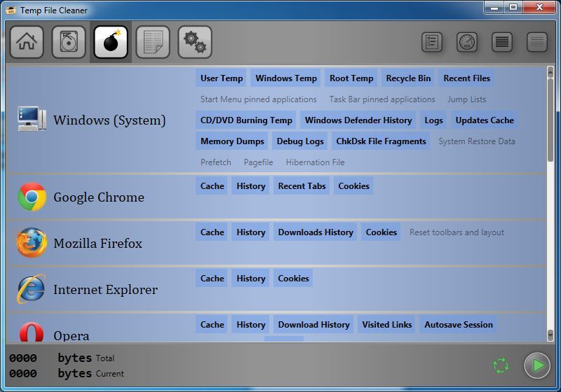 Selecting cleaning type