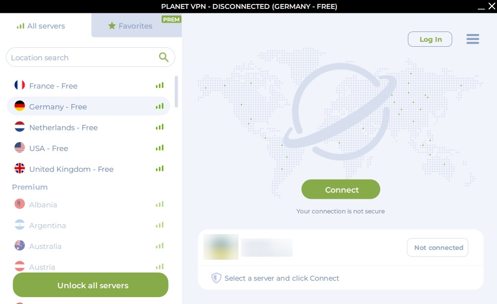 Planet VPN screenshots for PC