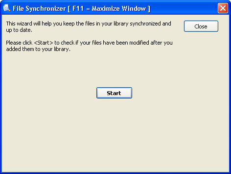File Synchronizer Window