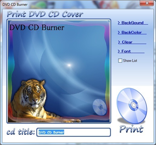 Print DVD CD Cover Window 