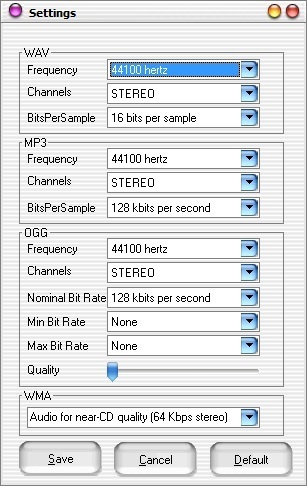 Settings Window