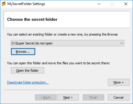 Choose secret folder