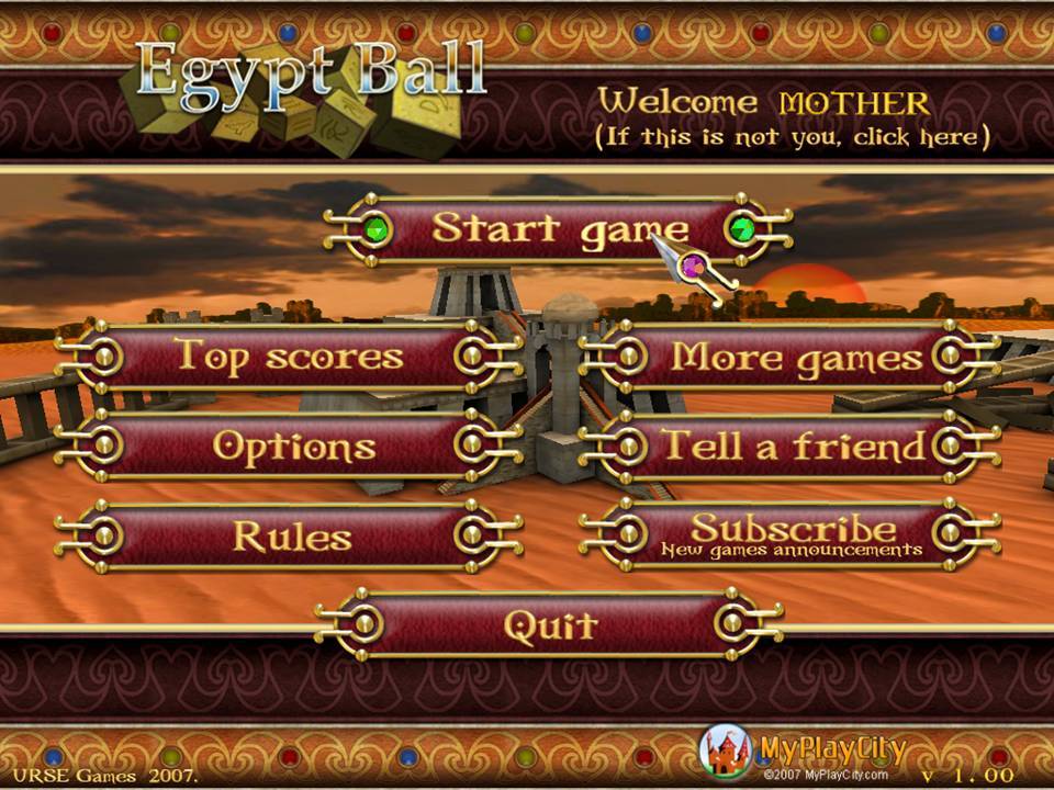 Game Main Screen