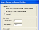 Output Images Settings Dialogue