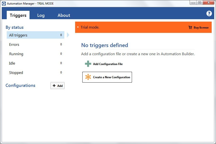 Automation Manager Window