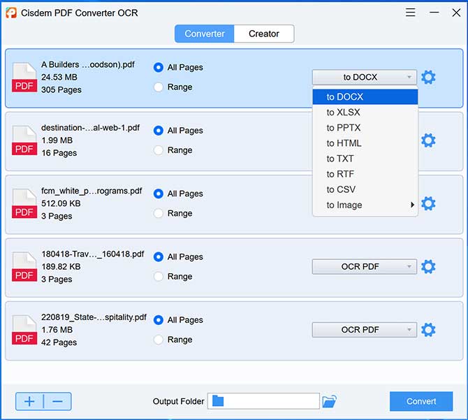 output format