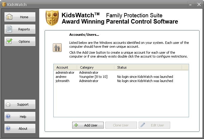 Accounts Window