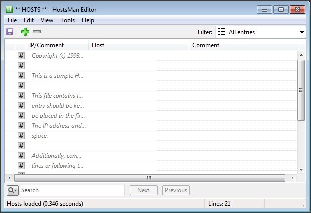 Hosts File Editor