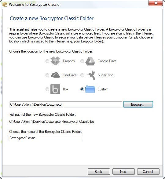Folder Creation Window
