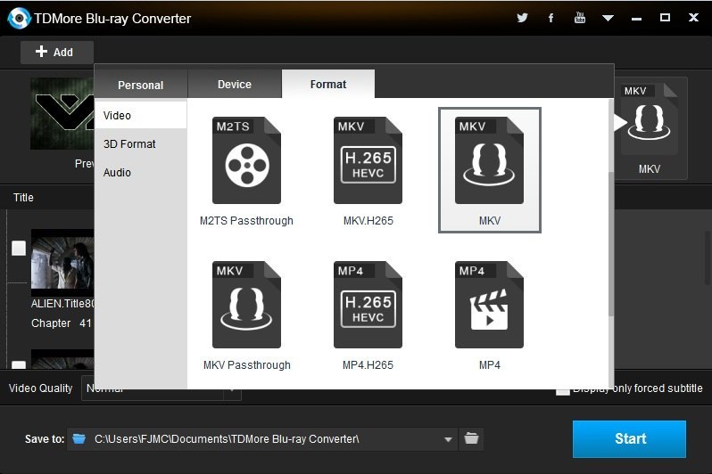 Select Output Video Codec