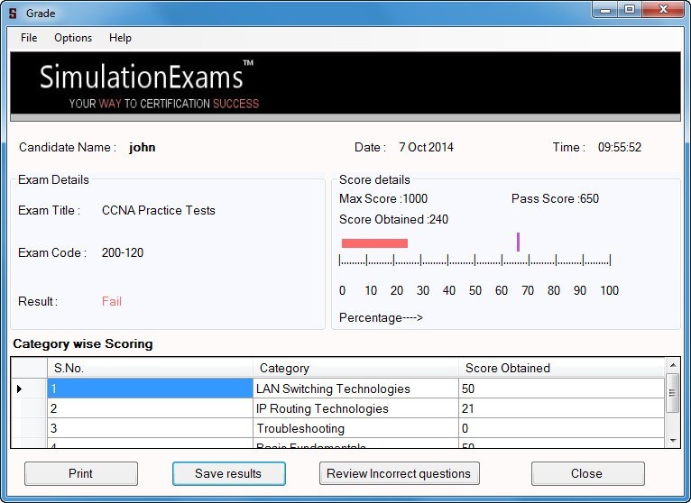 Test Results Window