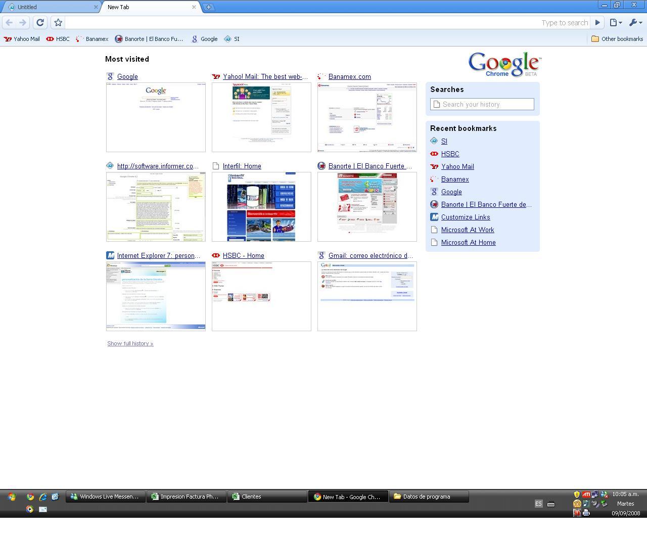 Google Chrome Start Page