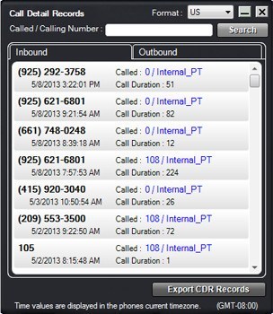 Call Records Window