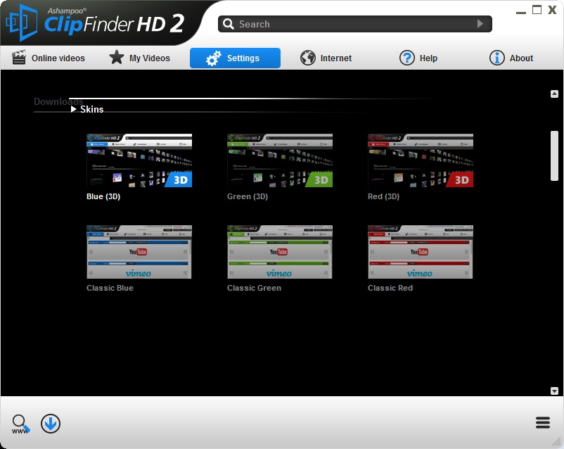 Skins Settings