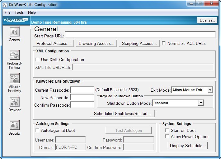 Configuration Window