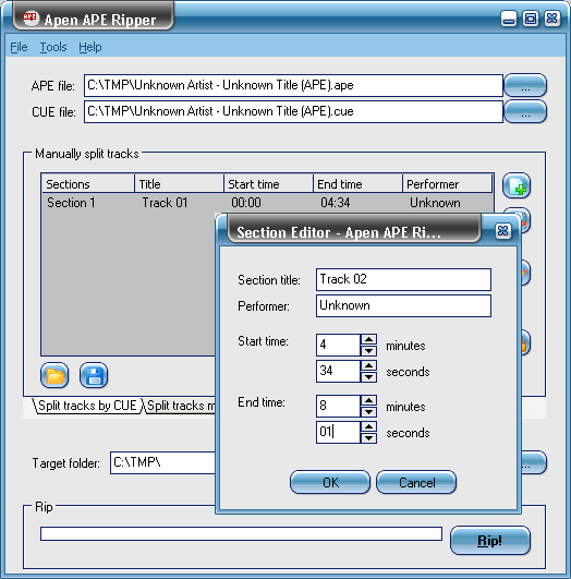 Splitting Tracks Manually