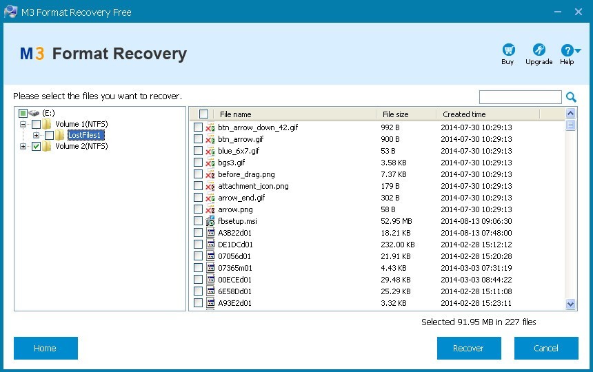 Recovery Results Window