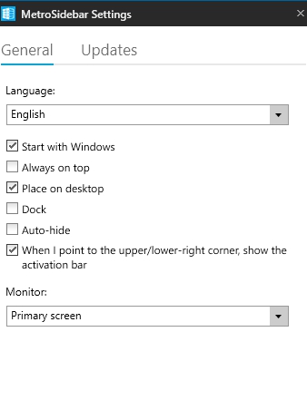 Settings Window